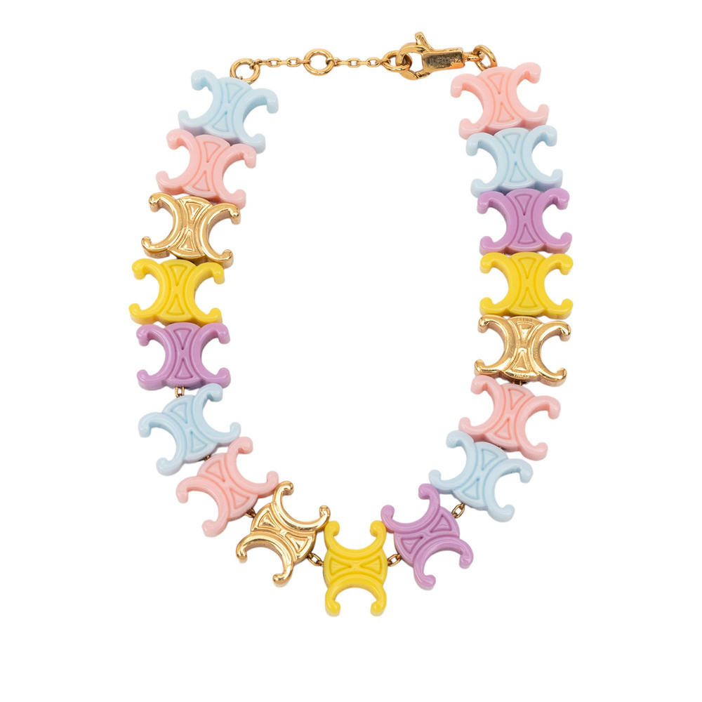 Pre-Loved Celine Multicolor Plexiglass Triomphe Baby Bracelet